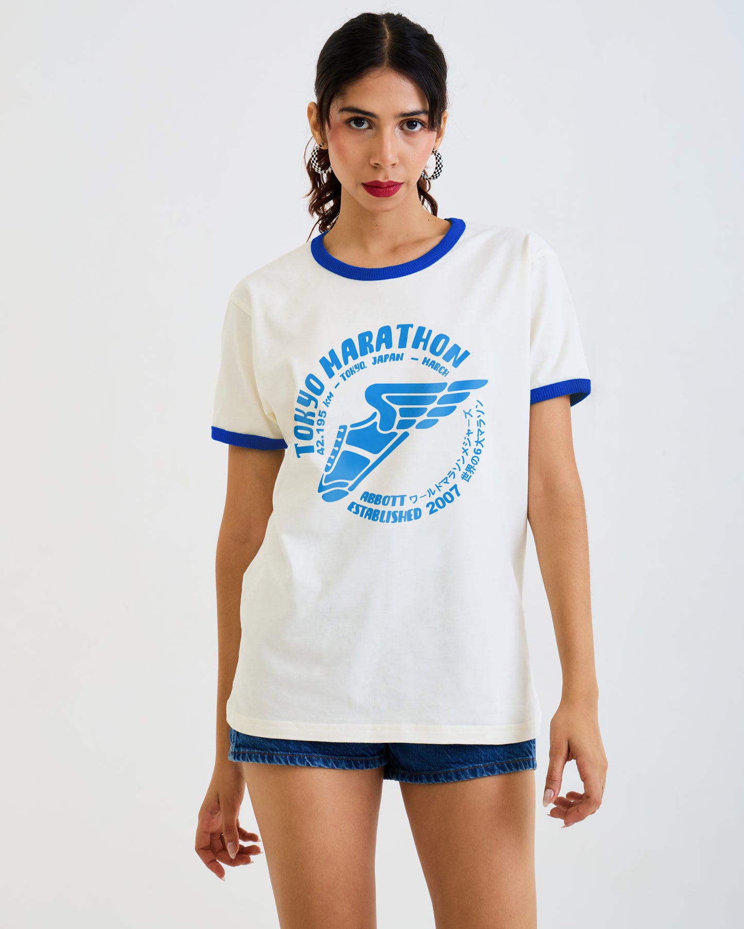 California Dreamin' Ringer T-Shirt Cremeweiß
