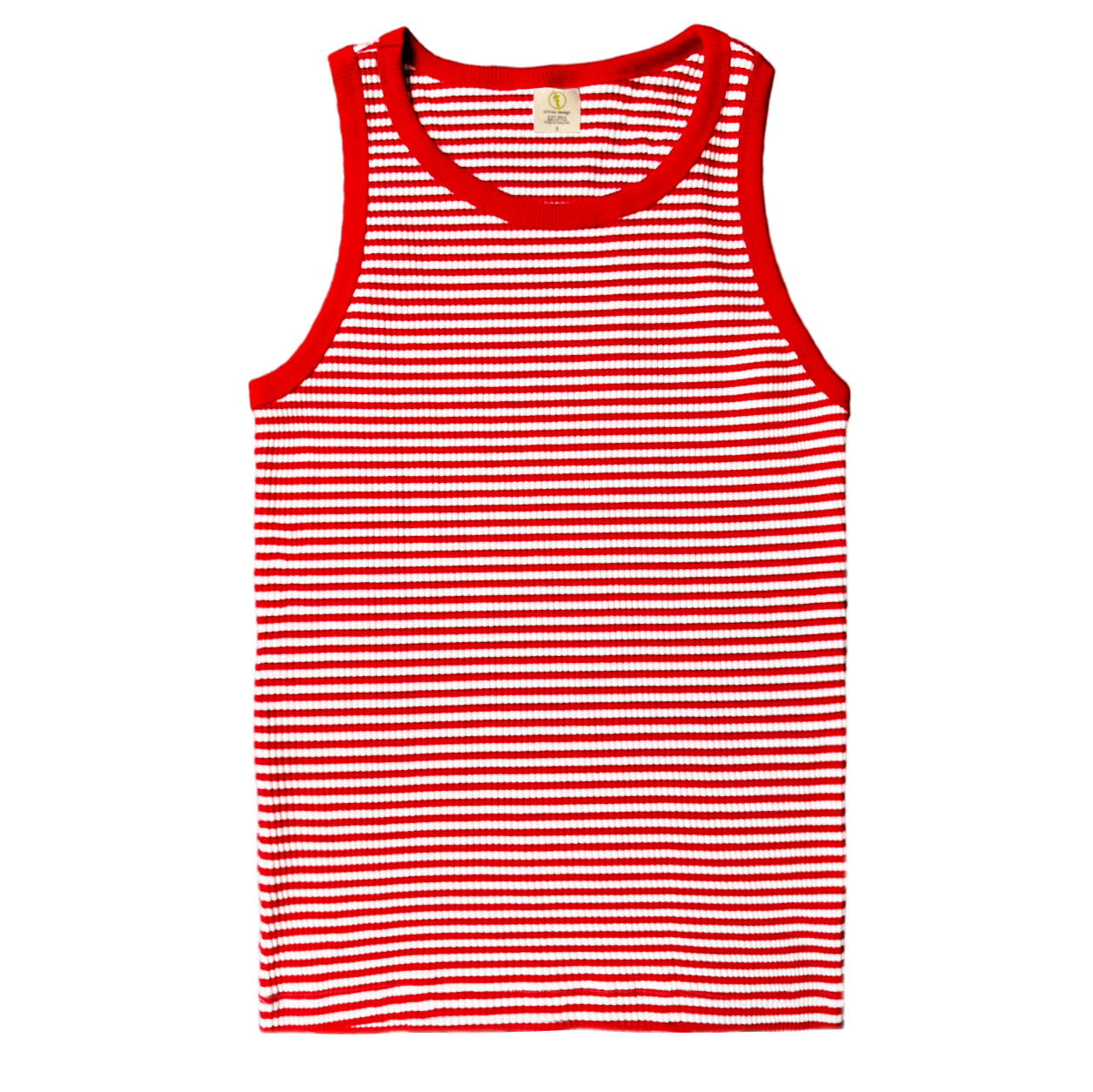Vintage Unisex Tank Top – Retro White/Red Stripped Tank - Artree Design