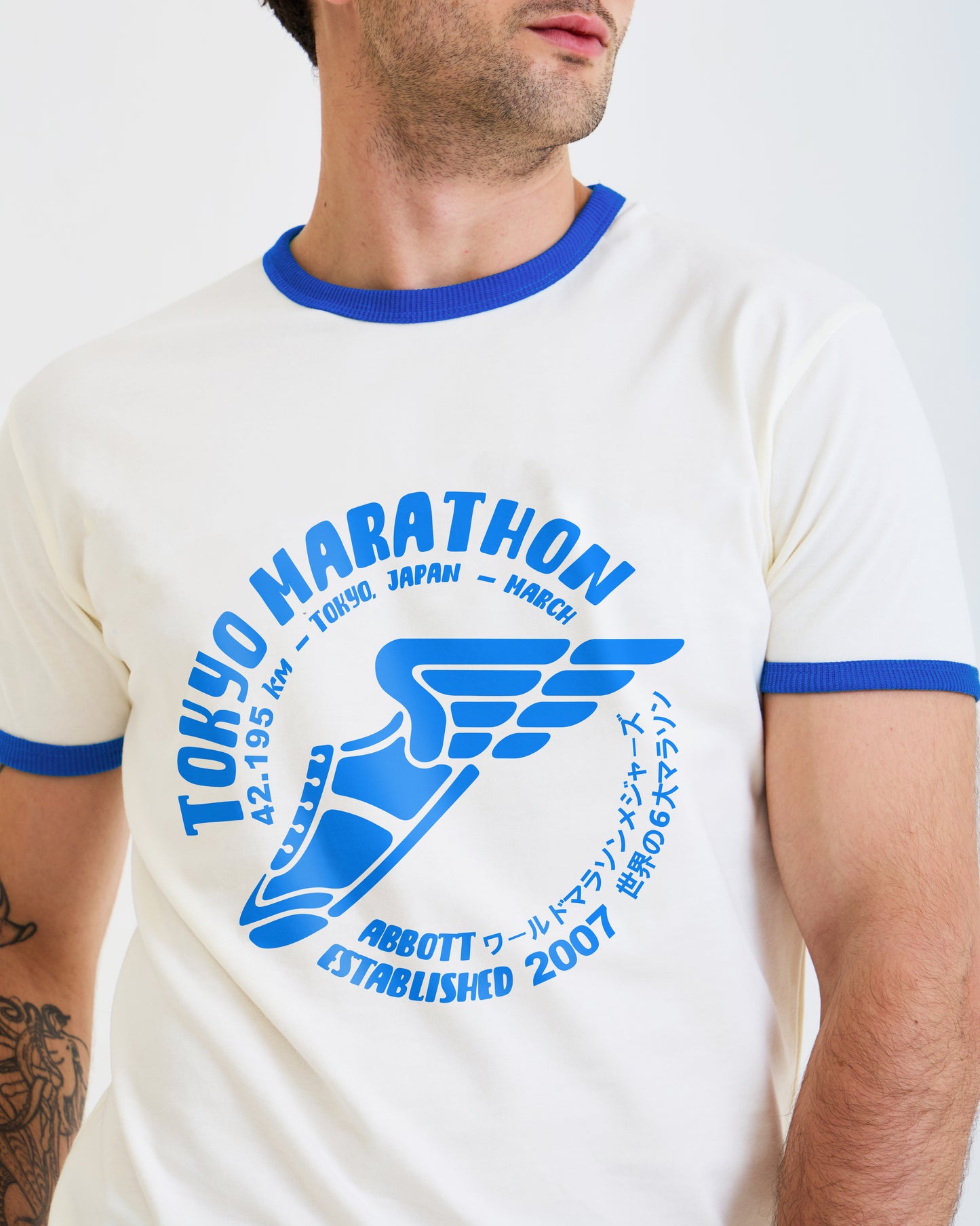 California Dreamin' Ringer T-Shirt Cremeweiß