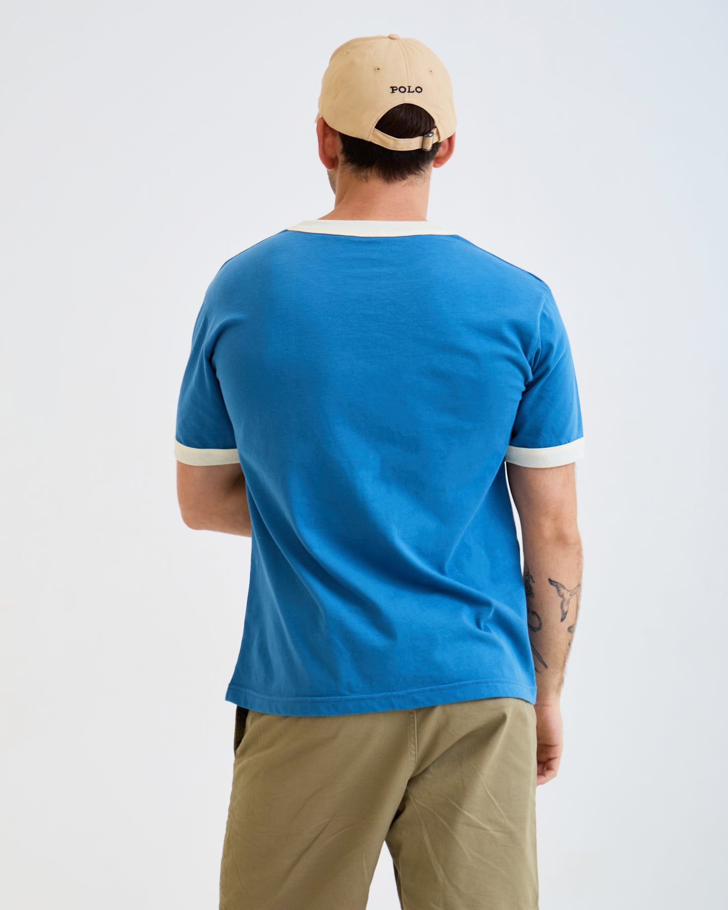Vintage Unisex T-Shirt – Retro Ringer Style – Blue/White