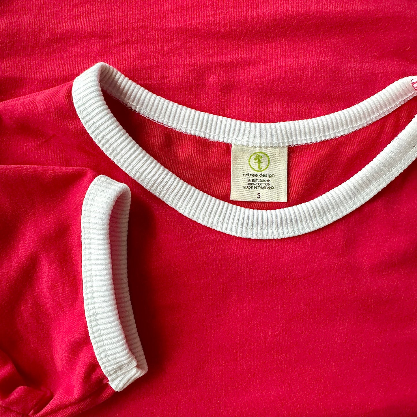 Vintage Women's T-Shirt – Retro Ringer Style – Red/White
