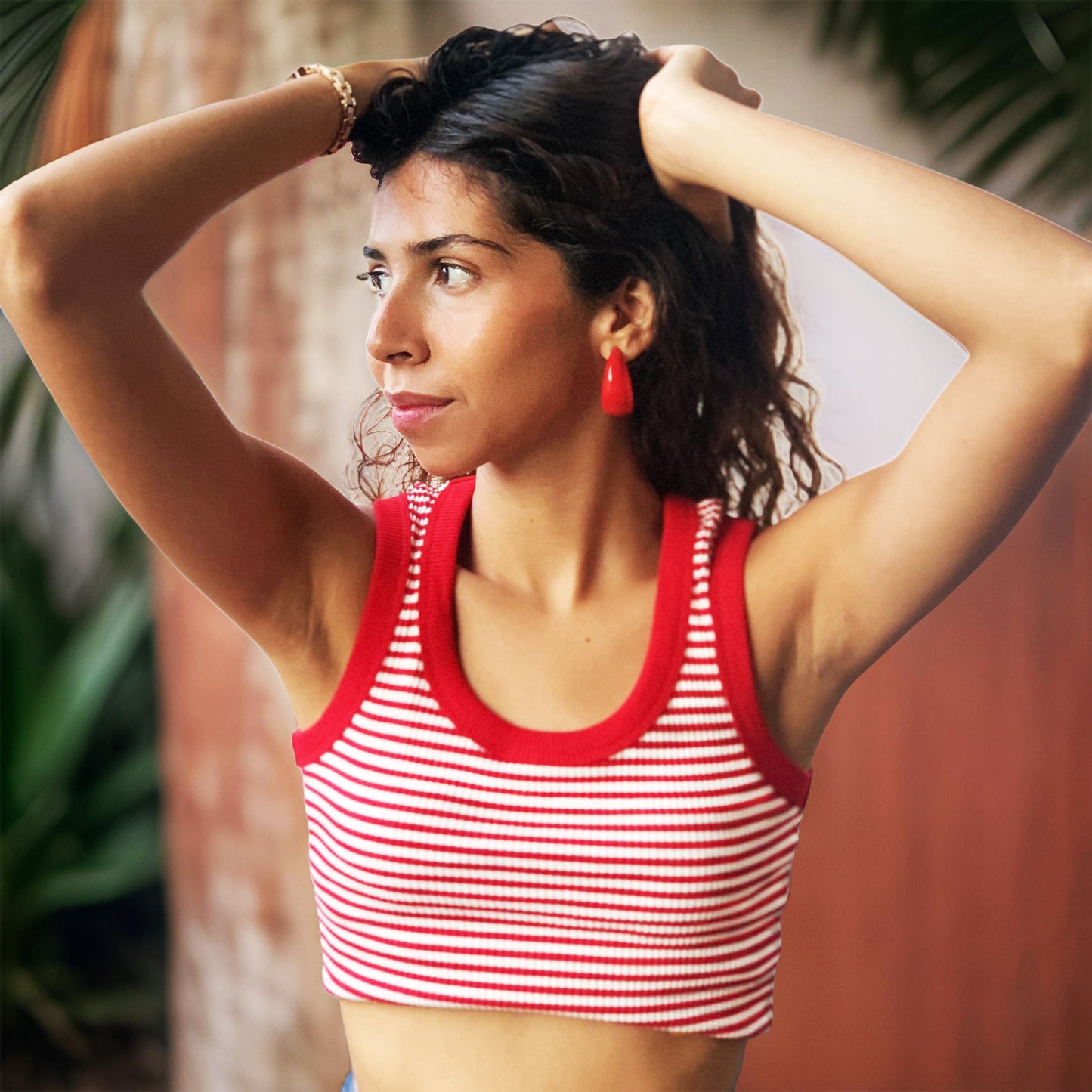 Vintage Women's Tank Top – Retro White/Red Stripped Tank - Artree Design