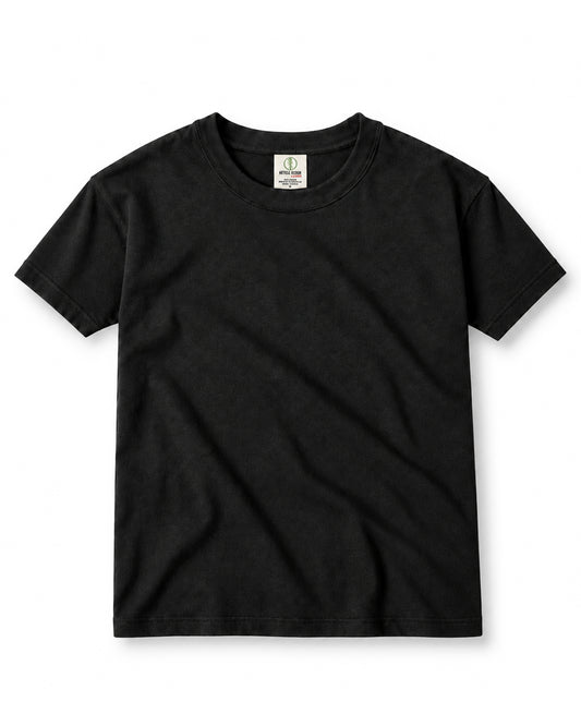 Basic Cropped Men's Cotton T-Shirt (2 Pack Black+White)