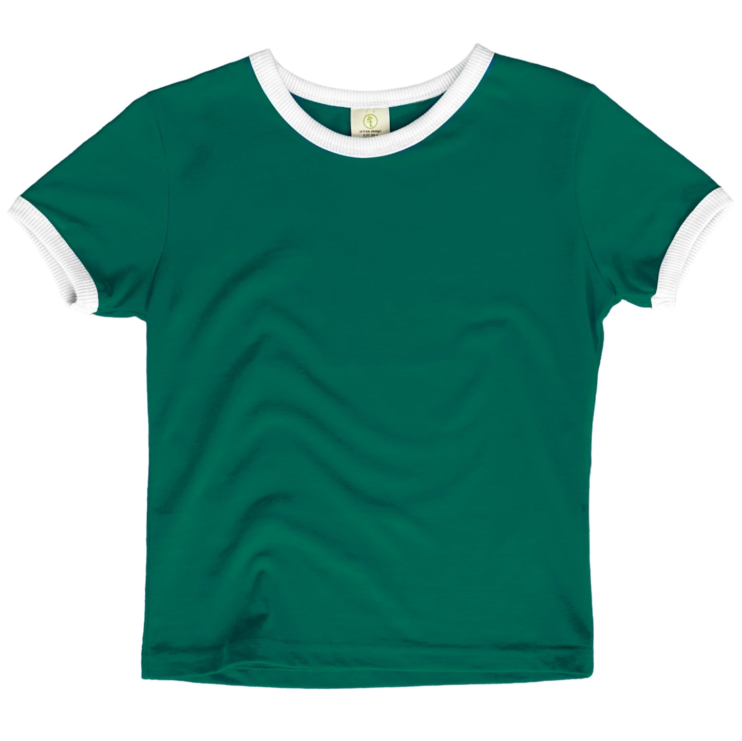 Vintage Women's T-Shirt – Retro Ringer Style – Forest/White