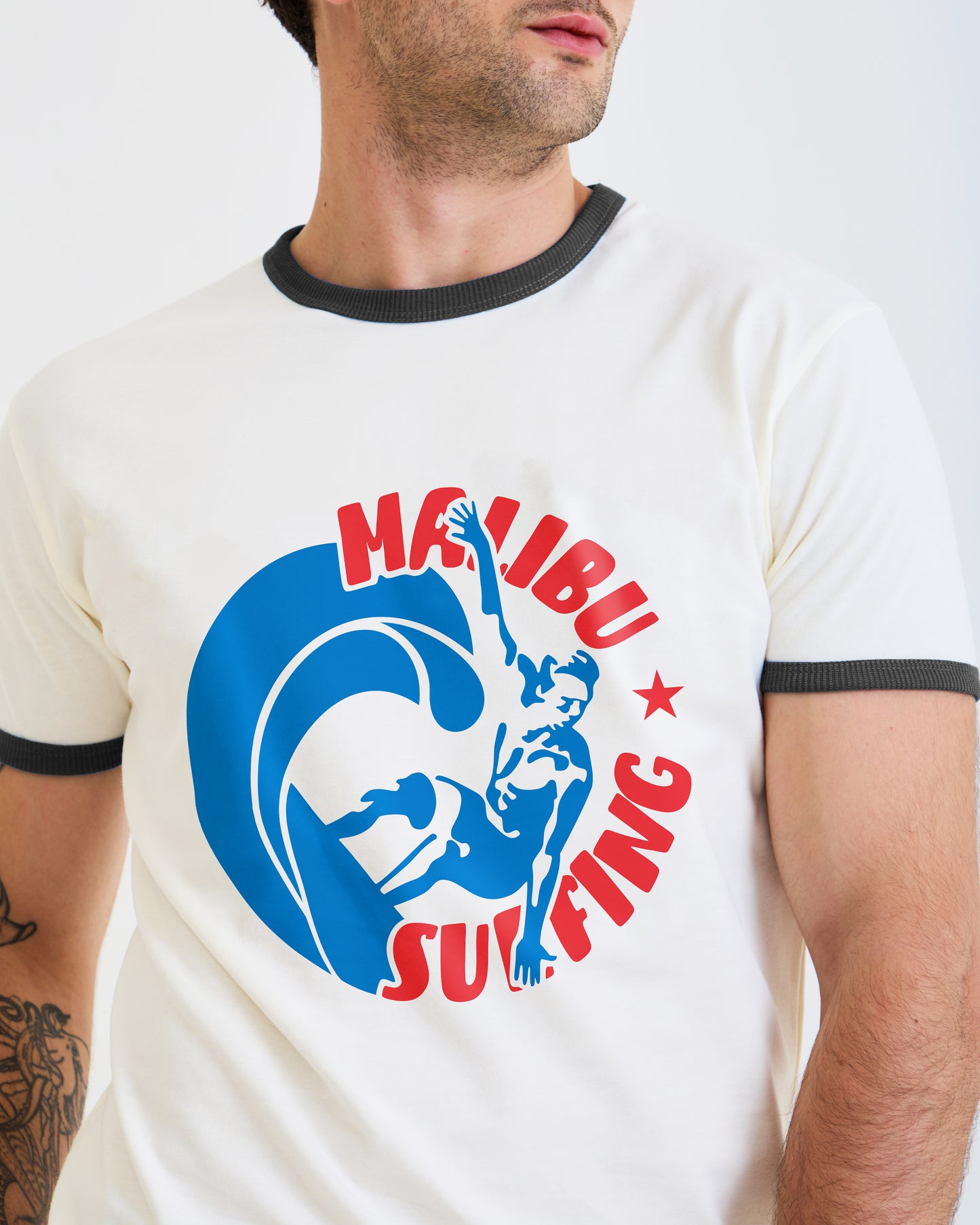 California Dreamin' Ringer T-Shirt Cremeweiß