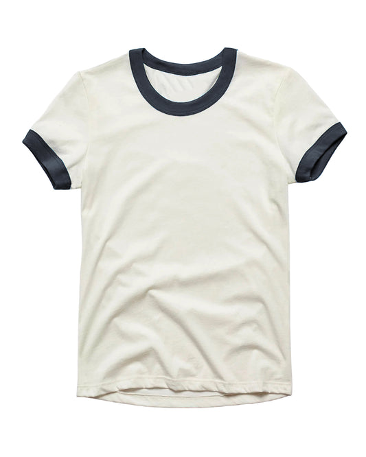 Vintage Unisex T-Shirt – Retro Ringer Style – White/Black