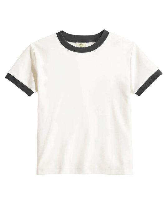 Vintage Women's T-Shirt – Retro Ringer Style – White/Black