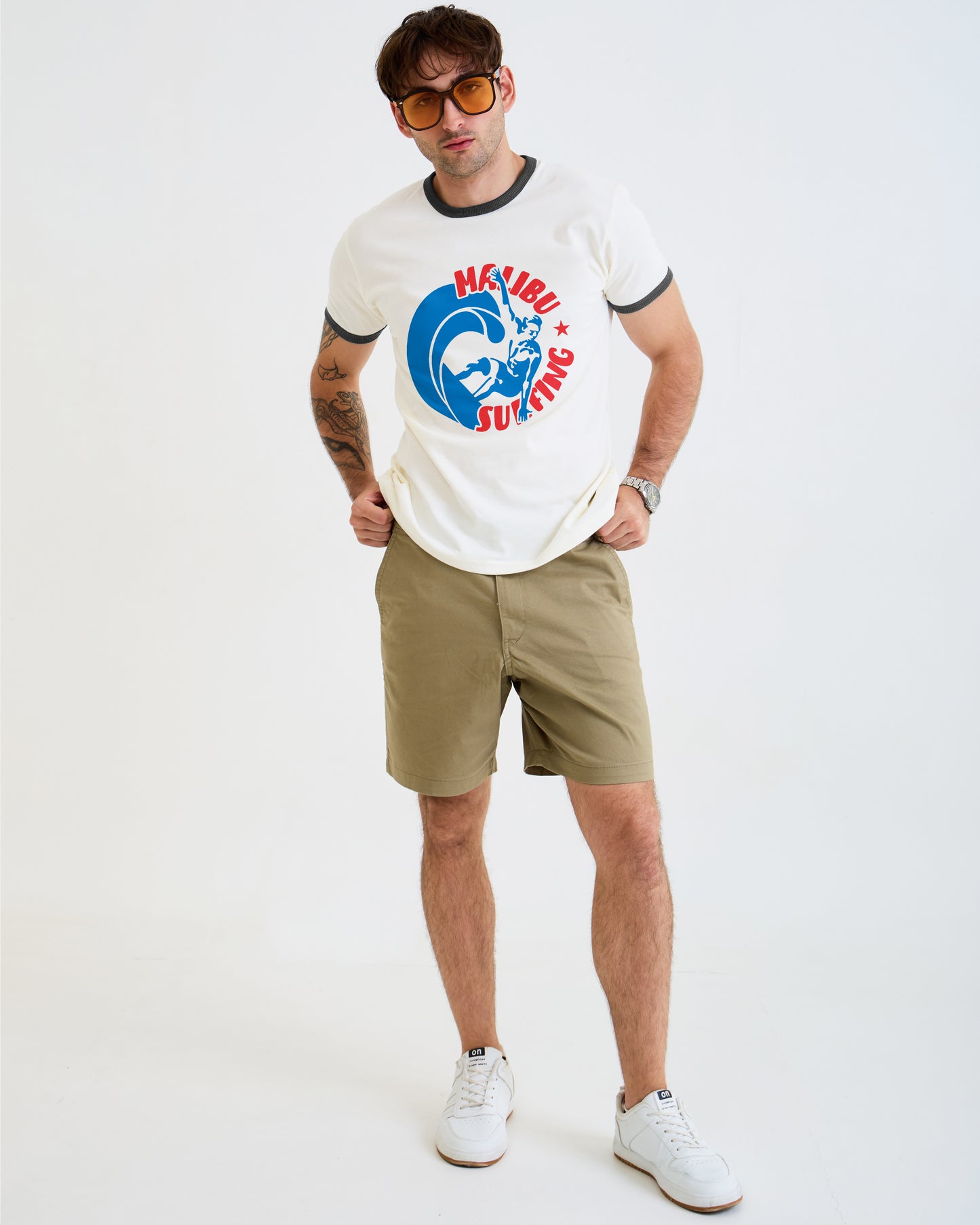 California Dreamin' Ringer T-Shirt Cremeweiß