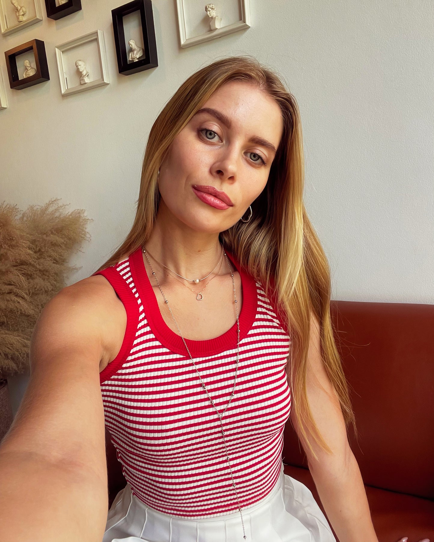 Vintage Women's Tank Top – Retro White/Red Stripped Tank - Artree Design