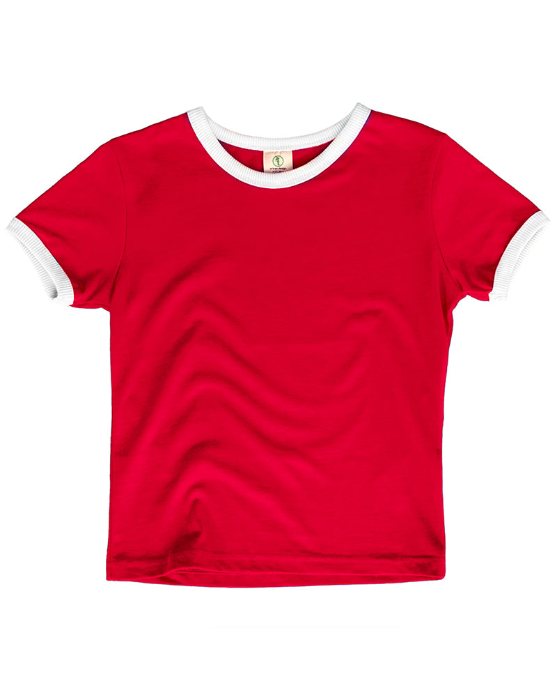 Vintage Women's T-Shirt – Retro Ringer Style – Red/White