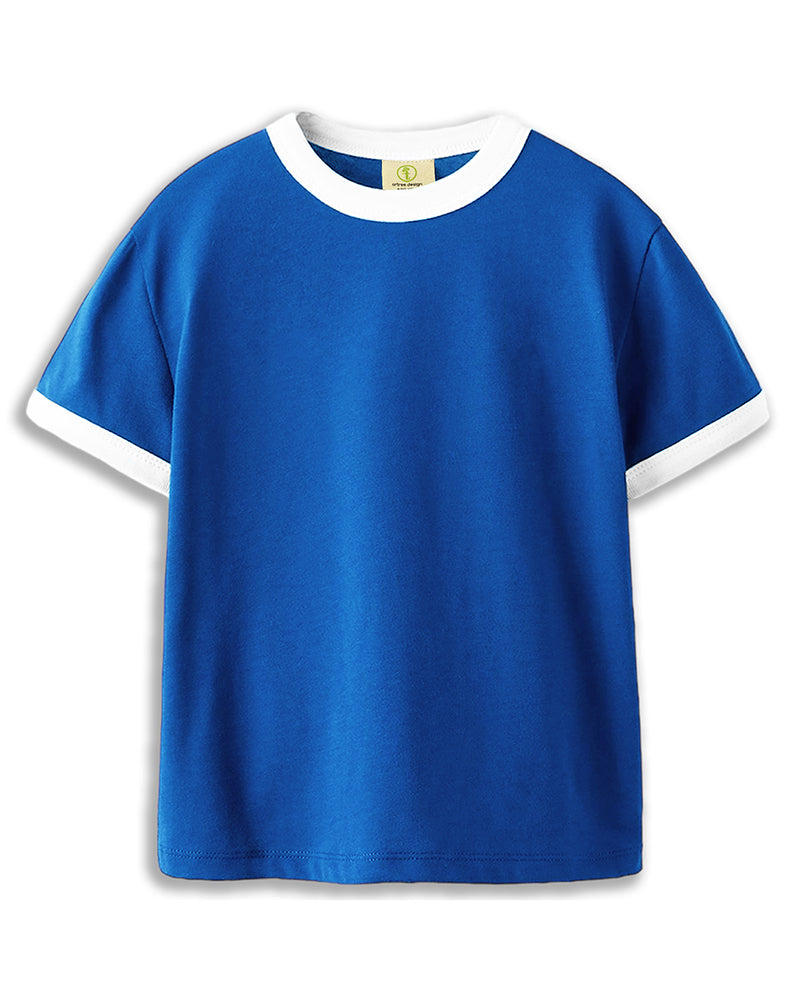 Vintage Unisex T-Shirt – Retro Ringer Style – Blue/White