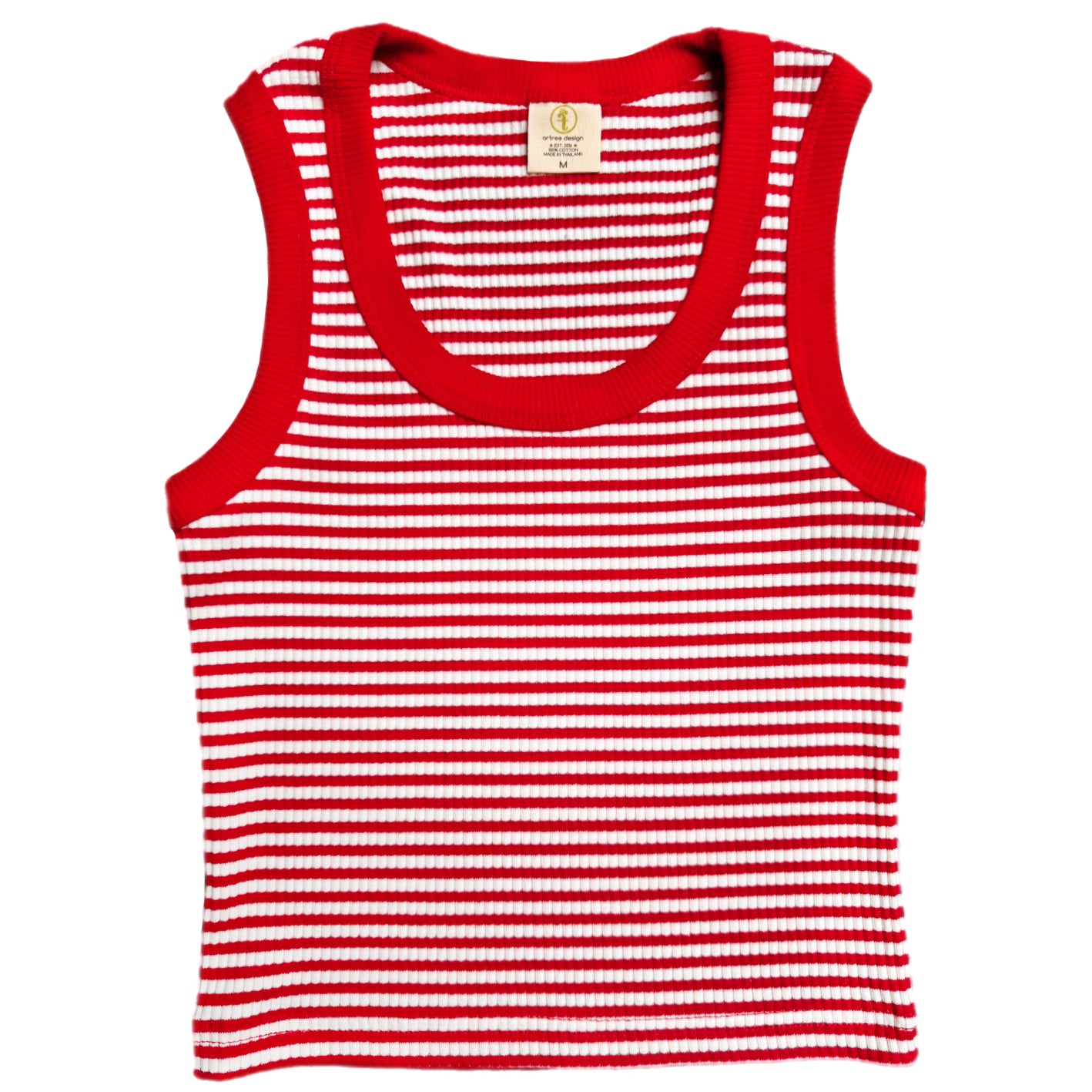 Vintage Women's Tank Top – Retro White/Red Stripped Tank - Artree Design