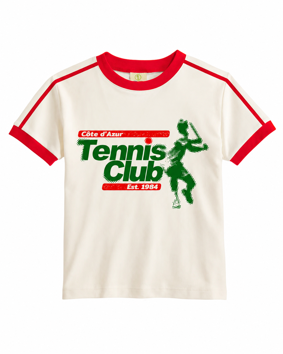Vintage Women's T-Shirt – Tennis Club Graphic – Retro Ringer Style