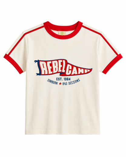 Vintage Women's T-Shirt – Rebel Camp – Retro Ringer Style