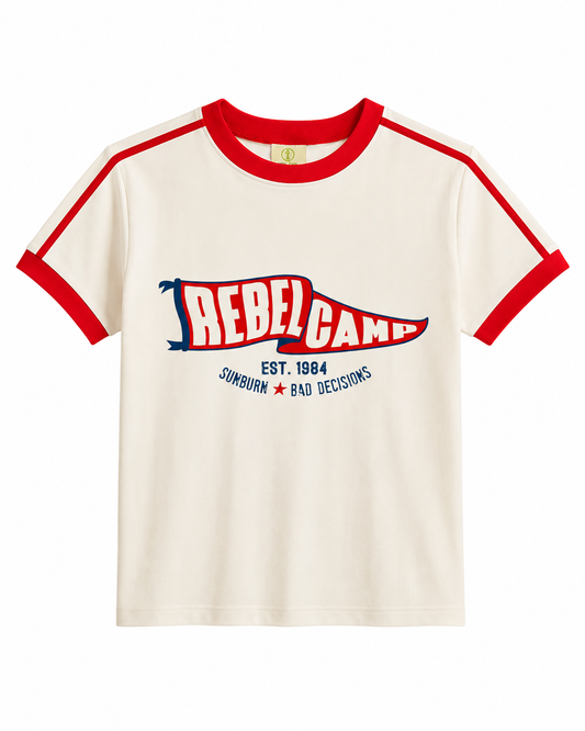 Vintage Women's T-Shirt – Rebel Camp – Retro Ringer Style