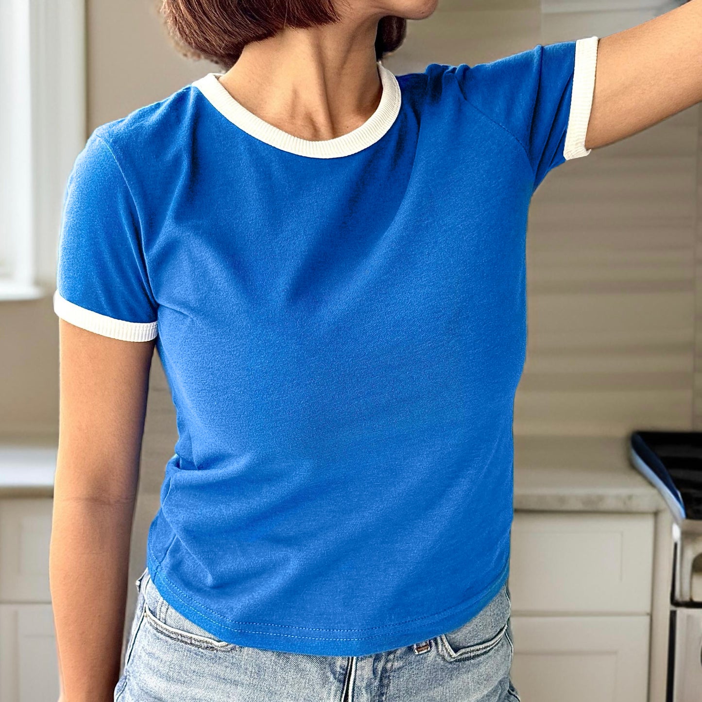 Blue Women's Ringer T-shirt