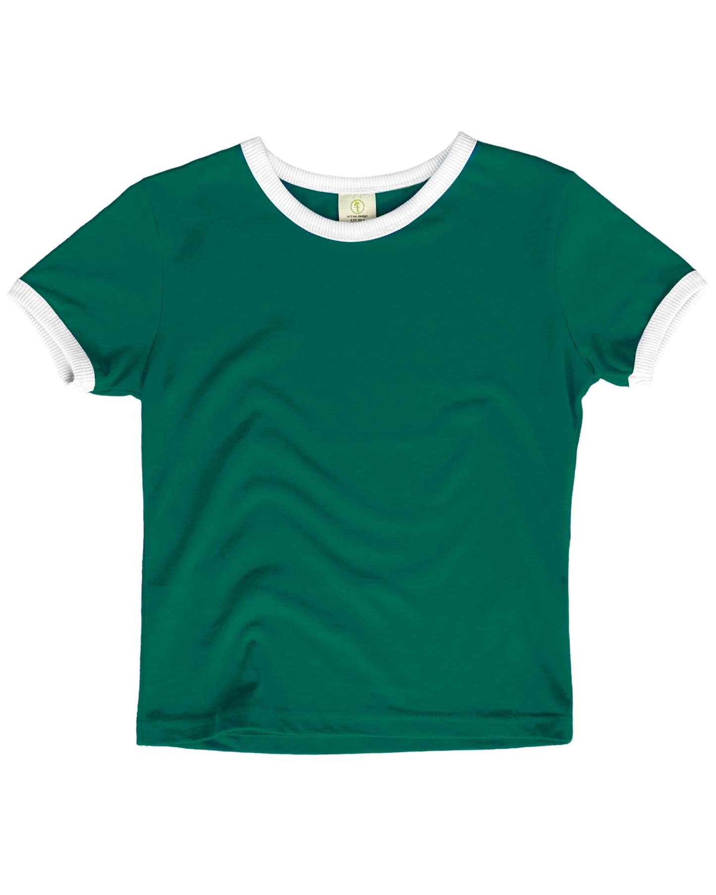 Vintage Women's T-Shirt – Retro Ringer Style – Forest/White