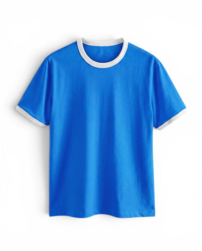 Vintage Unisex T-Shirt – Retro Ringer Style – Blue/White