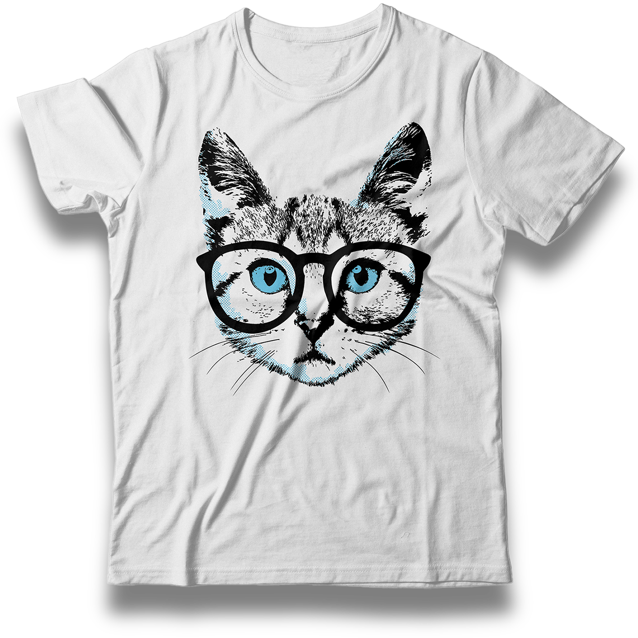 Hipster Cat Graphic T Shirt
