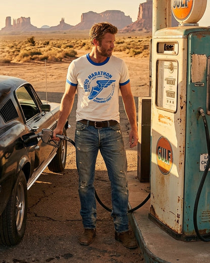 Vintage Unisex T-Shirt – Tokyo Running Marathon – Retro Ringer Style – Off-White