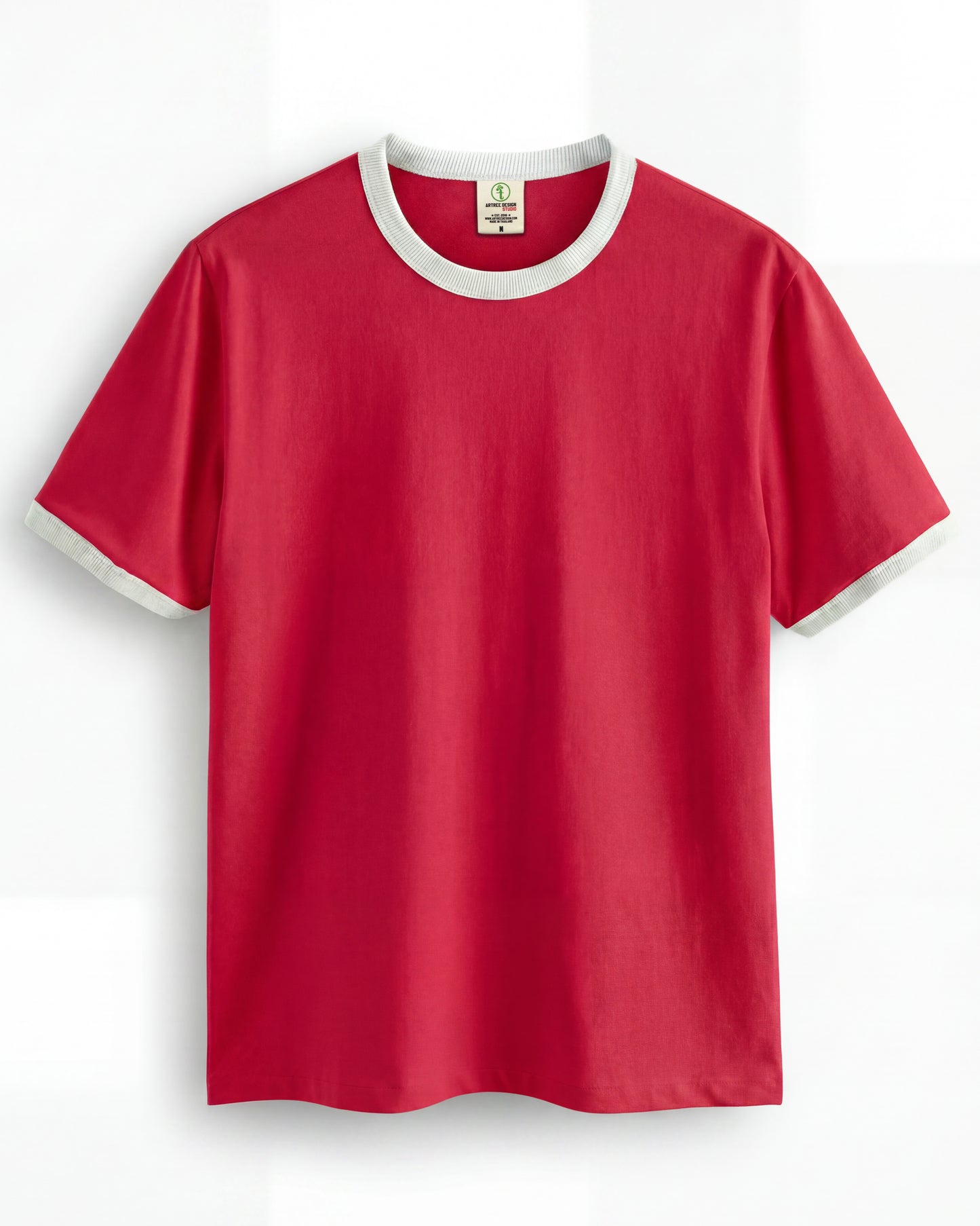 Vintage Unisex T-Shirt – Retro Ringer Style – Red/Off-White