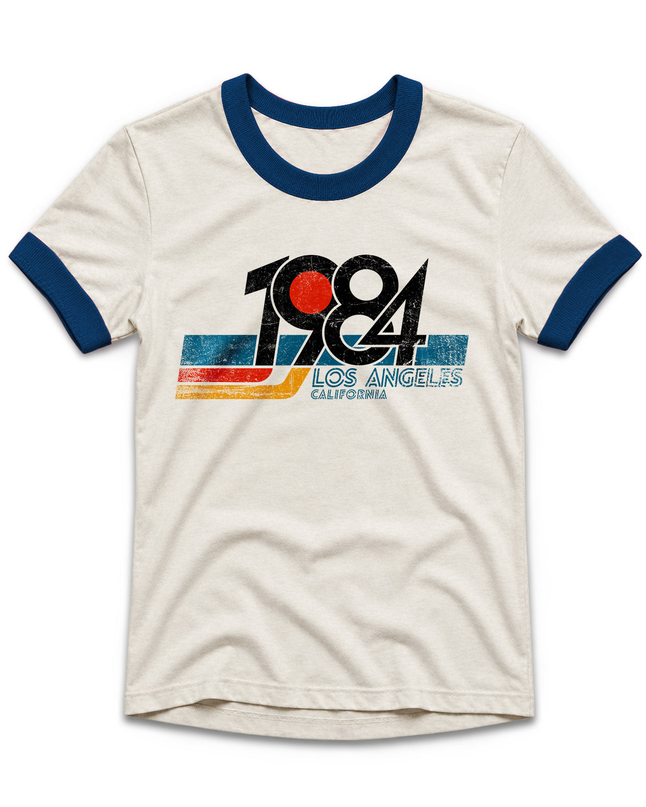 Vintage Unisex T-Shirt – 1984 Los Angeles California Graphic – Retro Ringer Style