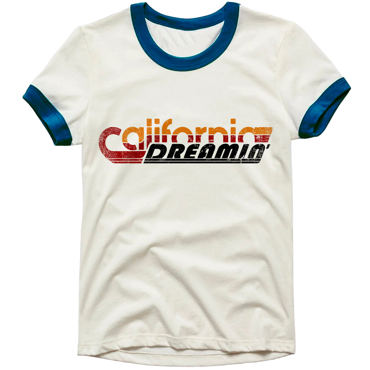 California Dreamin' Ringer Tee Off-White