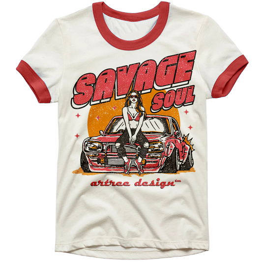 Savage Soul Vintage T shirt Off-White