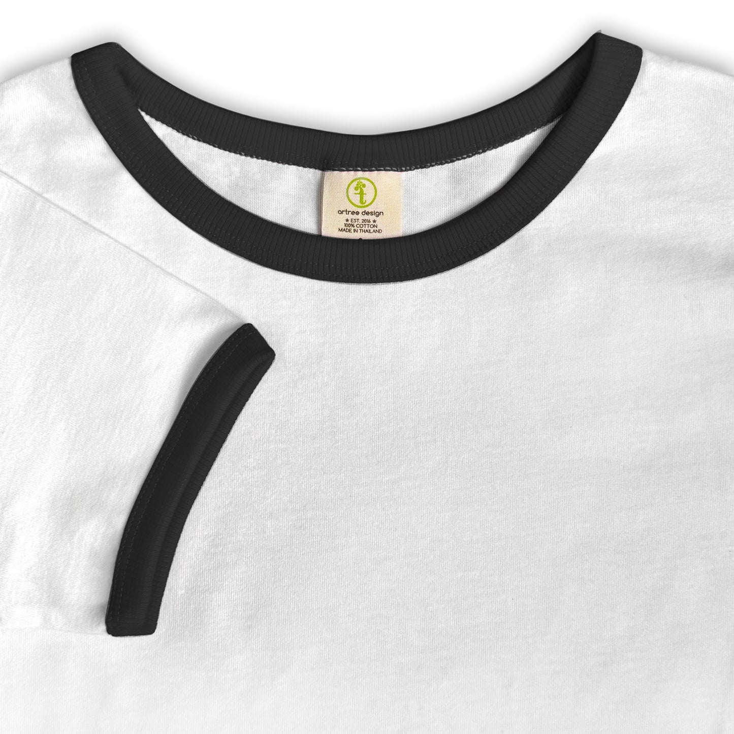 Off White Damen Ringer T-Shirt