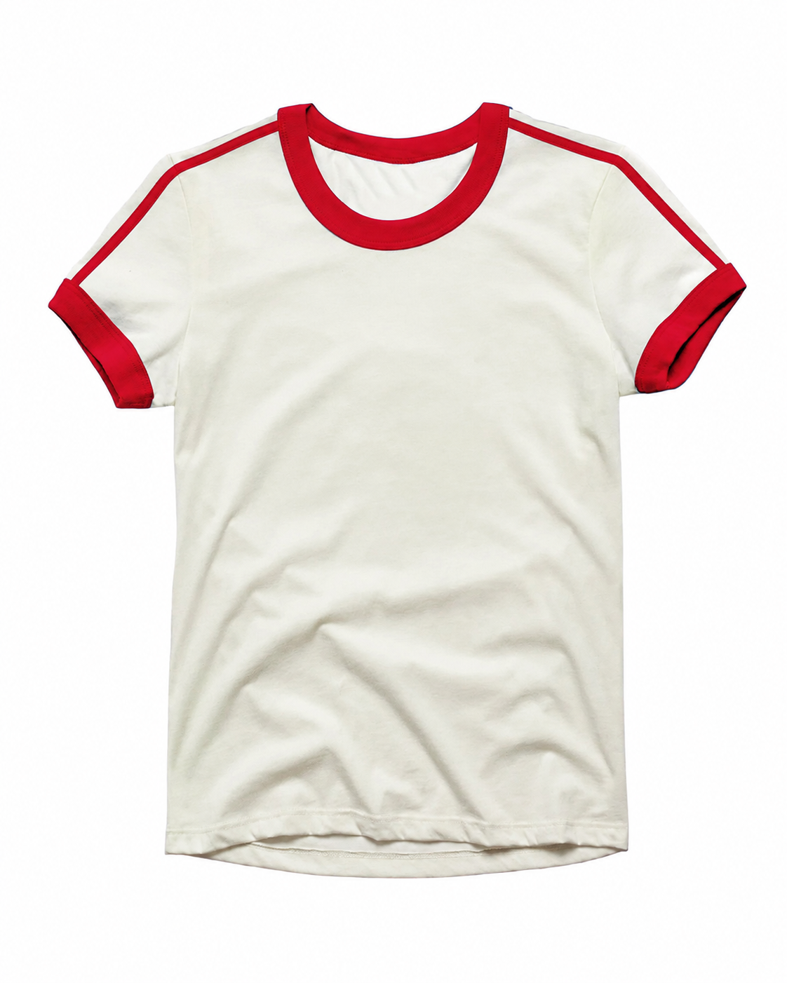 Vintage Unisex T-Shirt – Retro Ringer Style – Off-White/Red