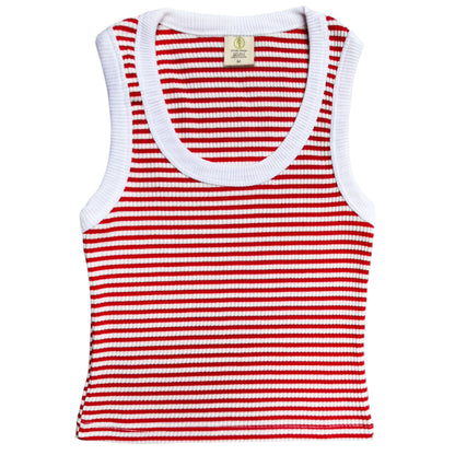 Womens Stripped Tank Top (White)