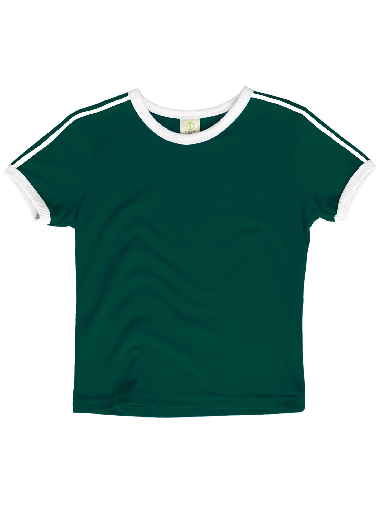Vintage Women's T-Shirt – Retro Ringer Style – Green/White