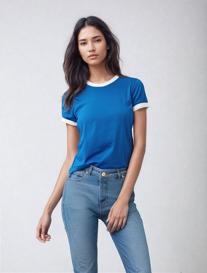 Blue Women's Ringer T-shirt