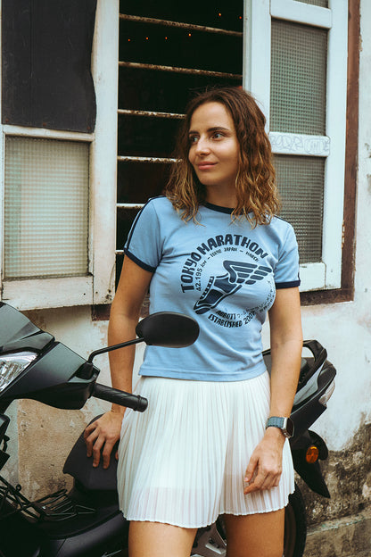 Vintage Women's T-Shirt – Retro Ringer Style – Marathon