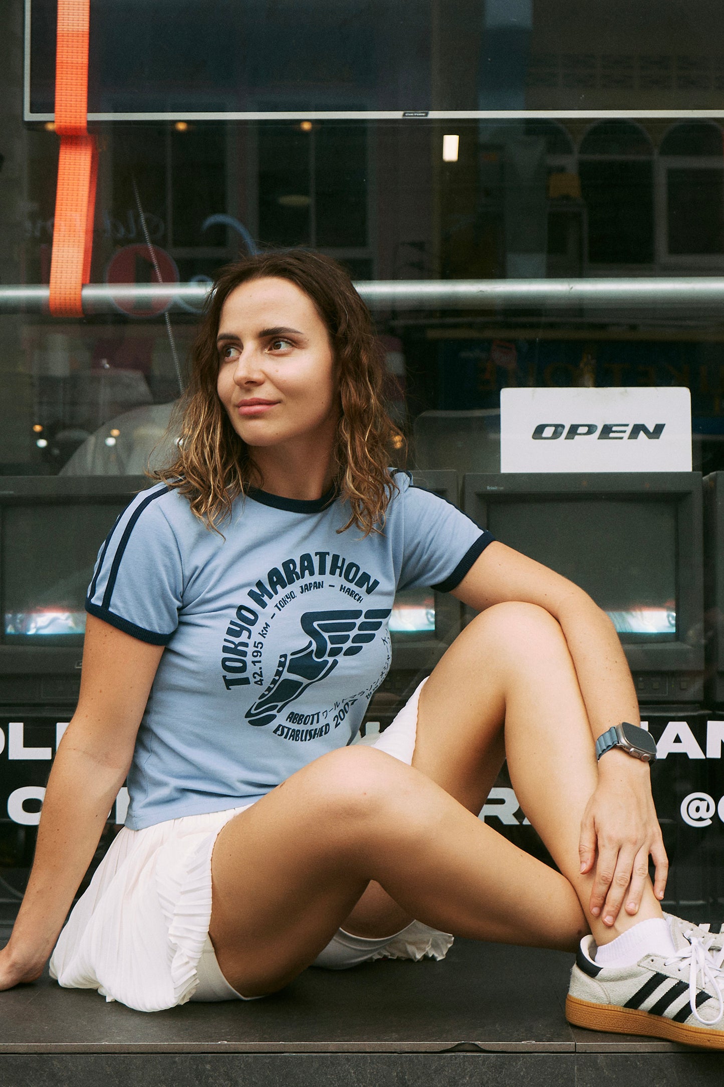 Vintage Women's T-Shirt – Retro Ringer Style – Marathon